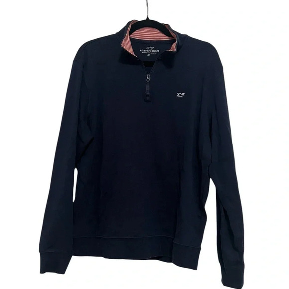 Vineyards vine navy blue quarter zip pullover men’s size medium, good condition - Picture 3 of 4